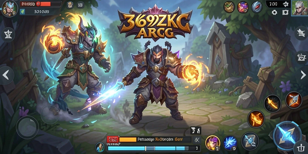 Tampilan gameplay seru dalam 369ZK dengan karakter dan monster.