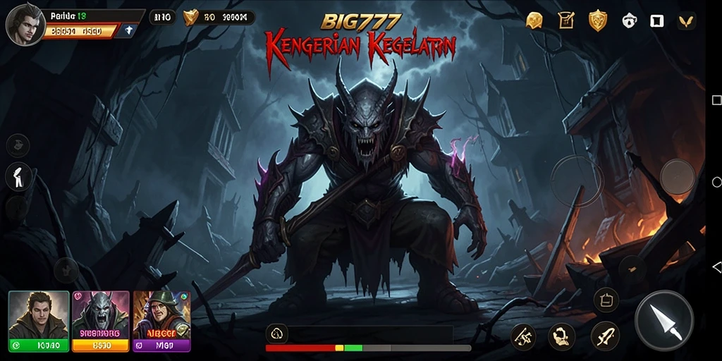 Tangkapan layar gameplay penuh ketegangan dalam BIG777 yang menampilkan suasana menakutkan.