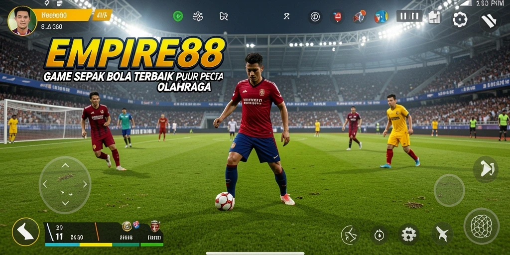 Tampilan gameplay EMPIRE88 yang mendebarkan di lapangan sepak bola.