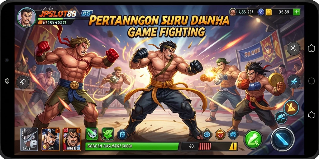 Screenshot dari gameplay seru di JPSLOT88, menampilkan aksi pertarungan yang intens.