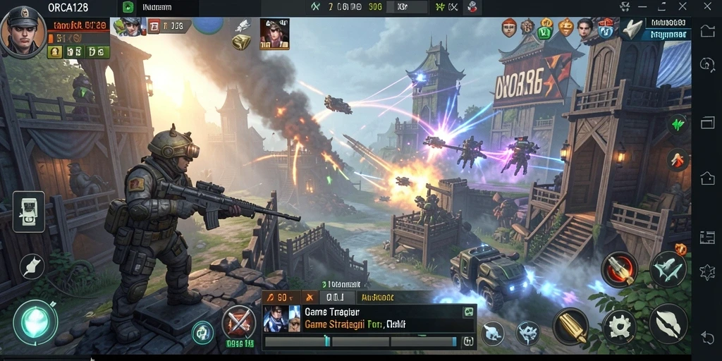Tampak gameplay menarik dalam ORCA128 dengan strategi mendalam.