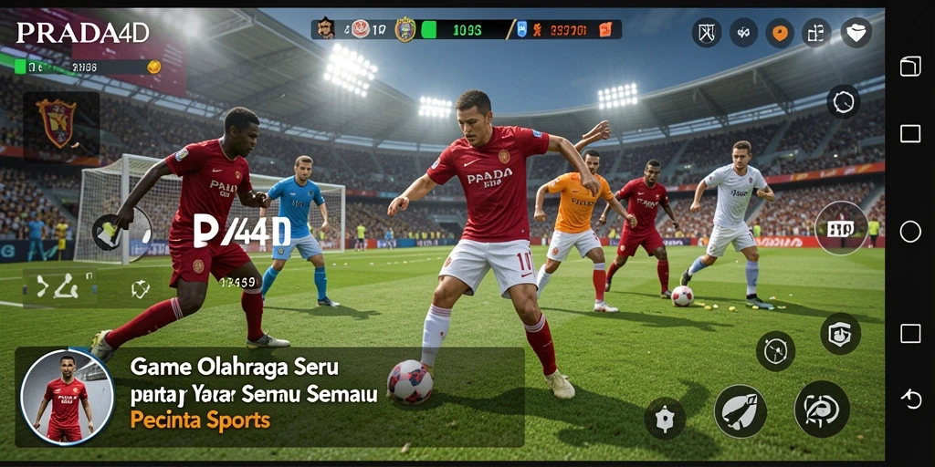 Screenshot gameplay PRADA4D yang menampilkan aksi olahraga yang seru.