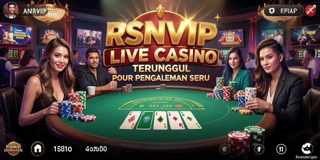 Screenshot RSNVIP menunjukkan dealer profesional dan gameplay Live Casino yang mendebarkan.