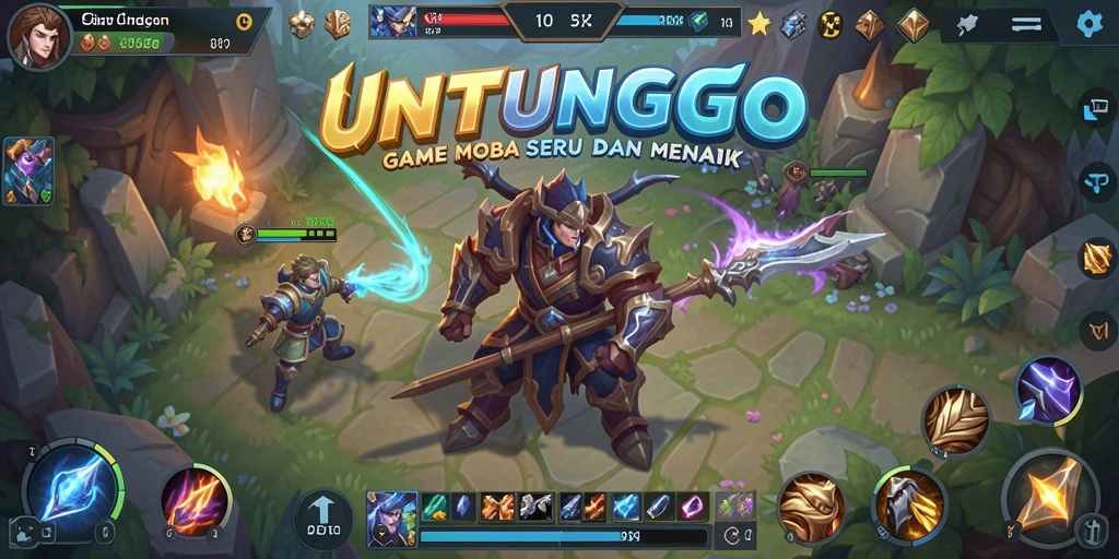 Screenshot gameplay UNTUNGGO dengan pertarungan seru di arena.